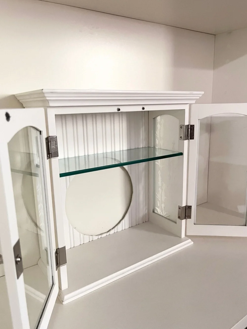 Glass wood cabinet